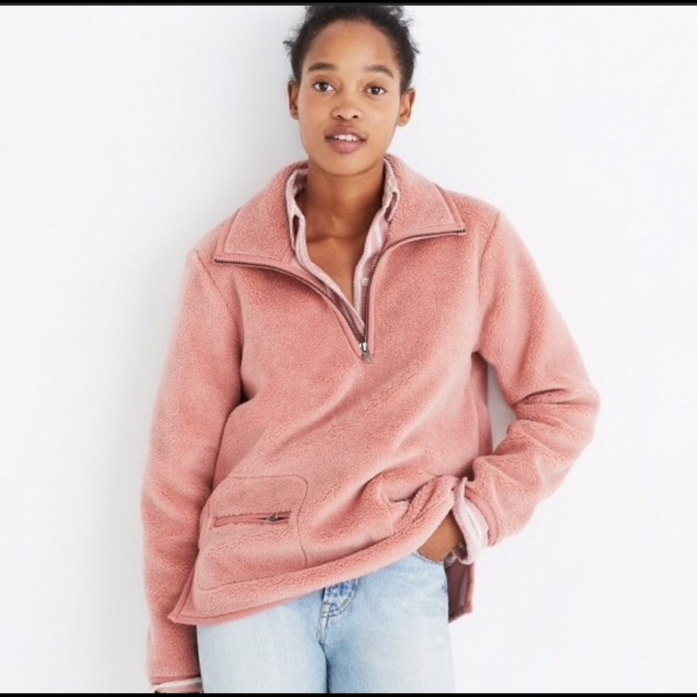 Madewell Pink Sherpa Jacket/Popover